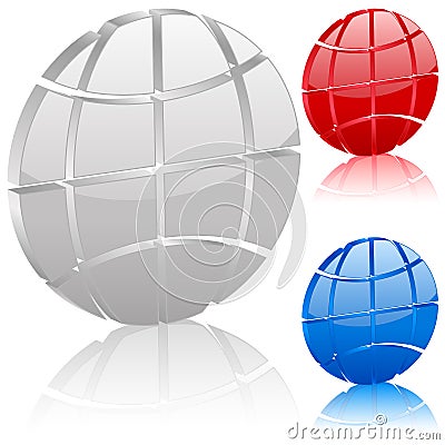 3D globe symbol Vector Illustration