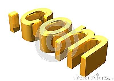 3d golden .com Stock Photo