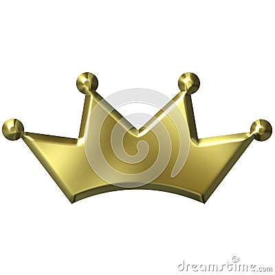 3D Golden Crown Stock Photo