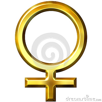 3D Golden Female Symbol Stock Photo