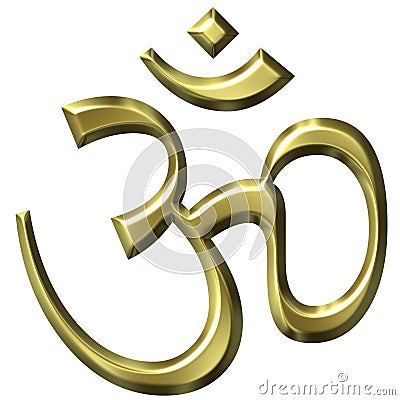 3D Golden Hinduism Symbol Stock Photo