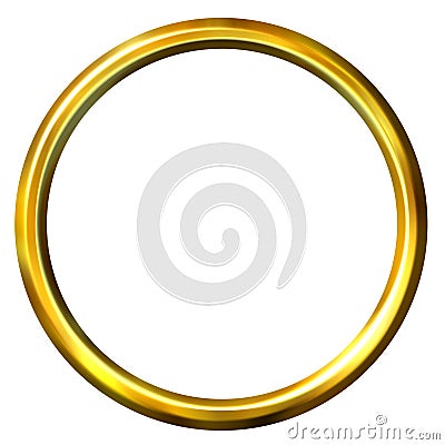 3D Golden Ring Stock Photo