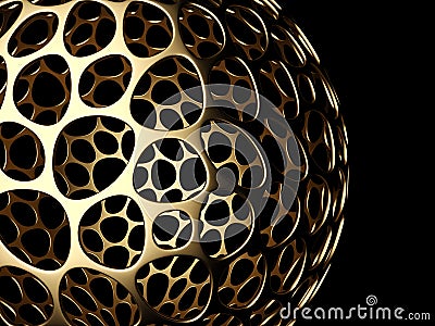 3d golden sphere Stock Photo