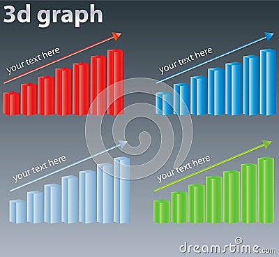 3d graph Vector Illustration