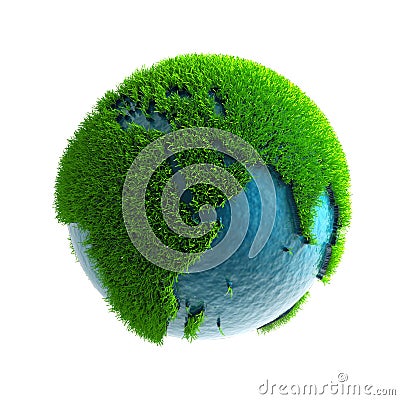 3D Grass Covered Earth April day earth day holiday nature planet poster Stock Photo