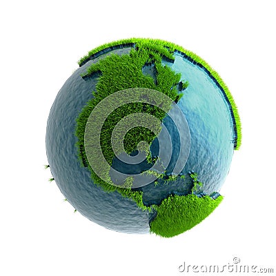 3D Grass Covered Earth April day earth day holiday nature planet poster Stock Photo