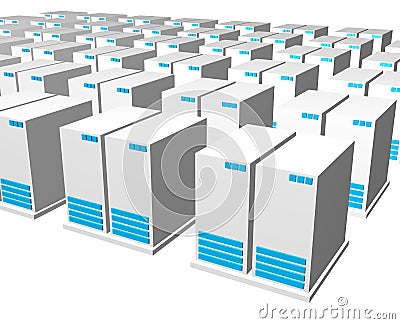 3d gray blue server Stock Photo