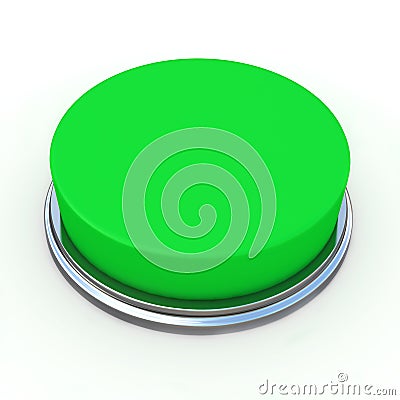 3d green button on white background Cartoon Illustration