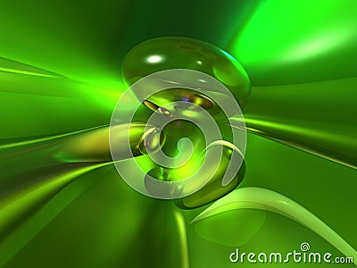 3D Green Yellow Bright Abstract Glass Background Stock Photo