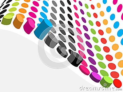 3D halftone colorful retro dot Vector Illustration