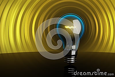 3d High-quality lightbulb. With lightcape Stock Photo