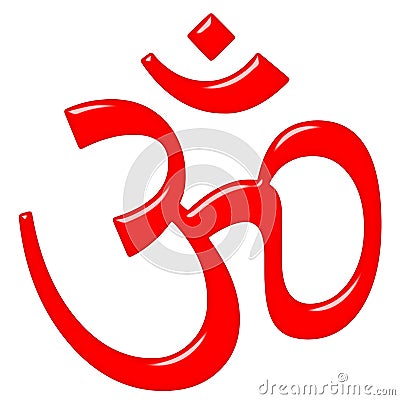 3D Hinduism Symbol Aum Stock Photo