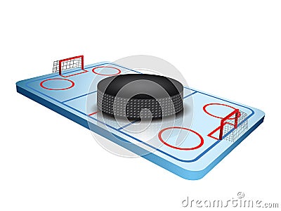 3d Hockey field Vector Illustration