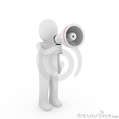 3d human megaphone Stock Photo