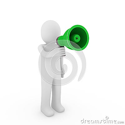 3d human megaphone Stock Photo