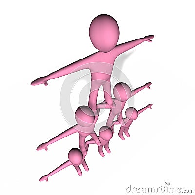 3d human pyramid Stock Photo