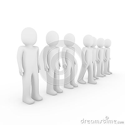 3d human stand crowd Stock Photo