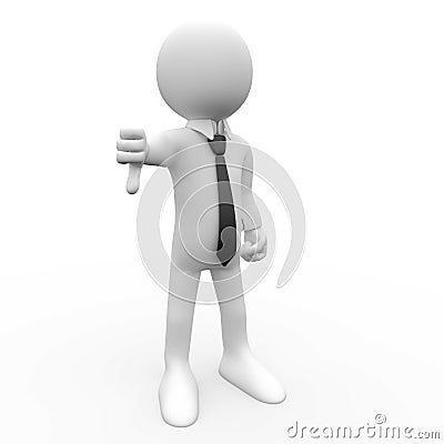 3D human with thumb down Stock Photo