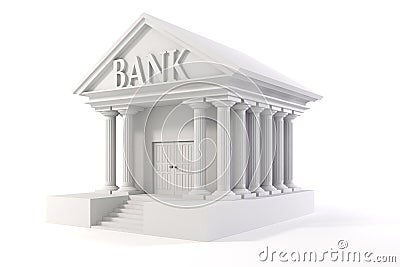 3d icon of vintage bank building Stock Photo