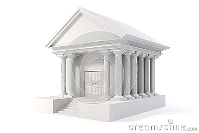 3d icon of vintage bank building Stock Photo