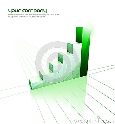 3D icons: Business Growth Graph, Diagram Vector Illustration