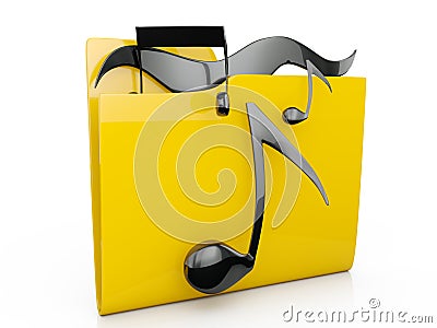 3d illustration: computer music Cartoon Illustration