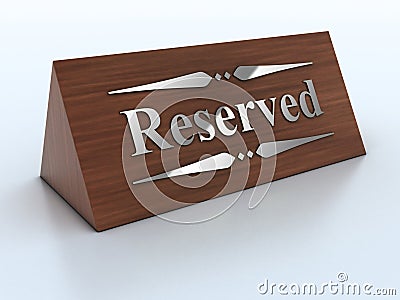 3d Illustration of reservation sign Stock Photo