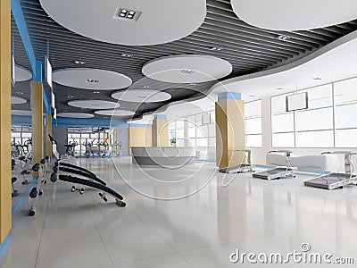 3d indoor gymnasium Stock Photo