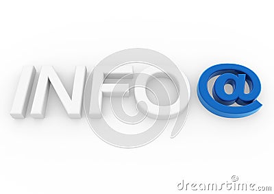 3d info email symbol blue Stock Photo