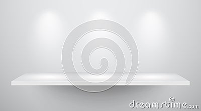 3d isolated Empty shelf for exhibit Vector Illustration