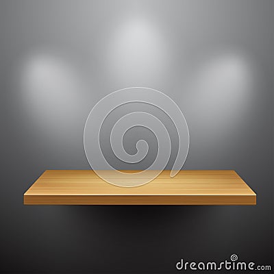 3d isolated Empty shelf for exhibit Vector Illustration