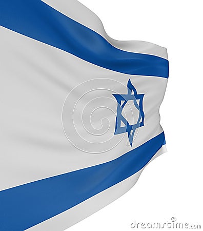 3D Israeli flag Stock Photo