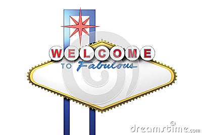 3d Las Vegas Sign with Blank area for text Stock Photo