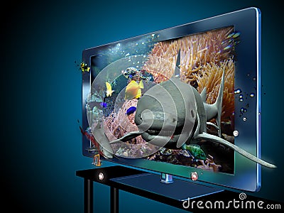 3D and 4k television Stock Photo