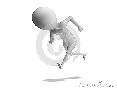 3d little human running Stock Photo