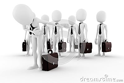 3d man business man taking a bow Stock Photo