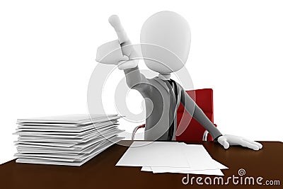 3d man businessman -FIRED! Stock Photo