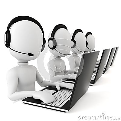 3d man - call center Stock Photo