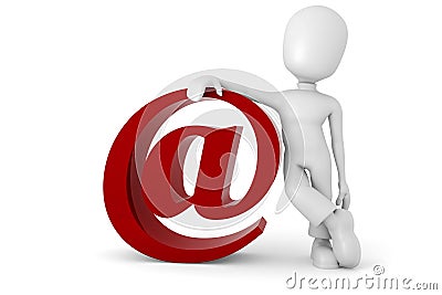 3d man with the email symbol Stock Photo