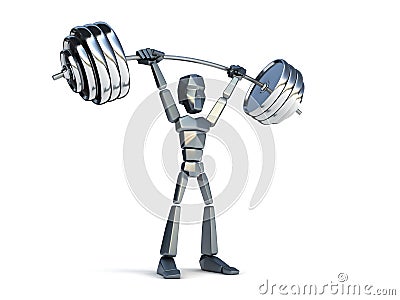 3d man hold heavy weight Stock Photo