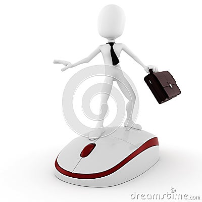 3d man surfing the web Stock Photo