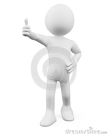 3D Man - Thumb up Stock Photo