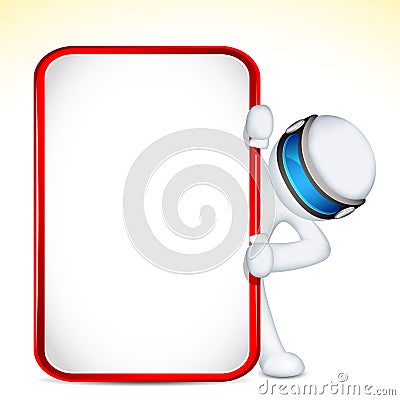 3d Man in Vector with Placard Vector Illustration