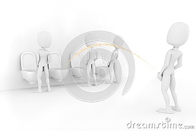 3d man for world piss:)), isolated on white Stock Photo