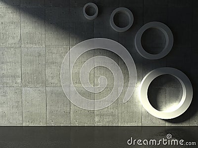 3d modern indoor, empty shelf Stock Photo