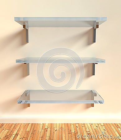 3d modern interior, empty shelf Stock Photo