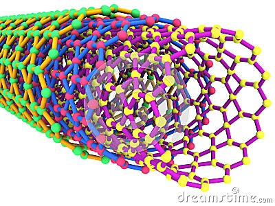 3D Nanotube Rendering Stock Photo