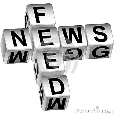 3D News Feed Dice Message Vector Illustration