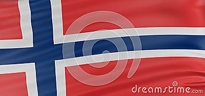 3D Norwegian flag Stock Photo