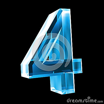 3d Number 4 In Blue Glass Stock Images - Image: 6205624